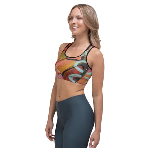 Whimsy Fit Racerback Sports Bra - Sports Bra for Women High Impact Workouts Low Impact Exercise Womens Sports Bra for Running