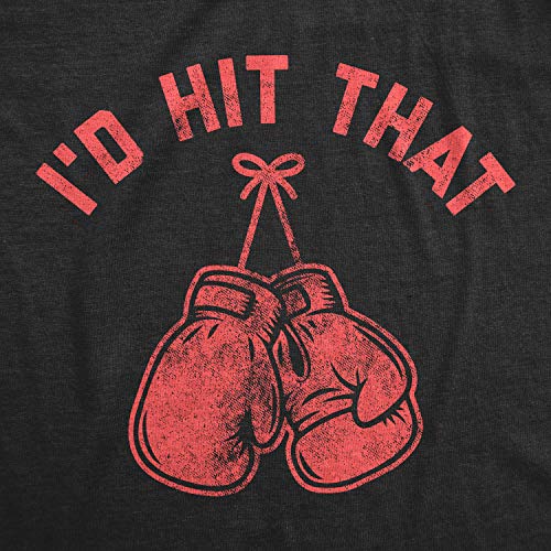 Mens I'd Hit That T Shirt Funny Boxing Gloves Cardio Workout Fitness Punch Graphic Novelty Tee Funny T Shirts Adult Humor Apparel for Men Cool Fitness Black 3XL