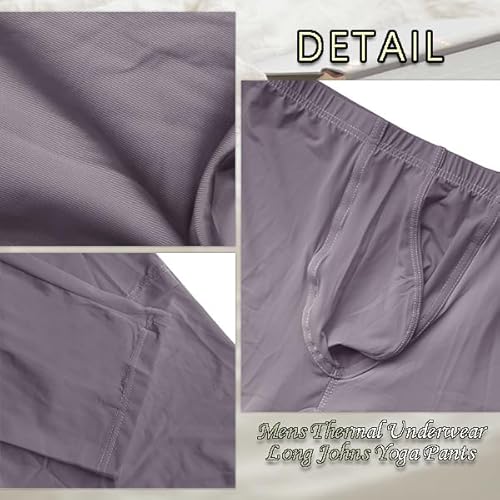 Mens Thermal Underwear Bottoms Activewear Leggings Long Johns Underpants Activewear Yoga Pants Grey