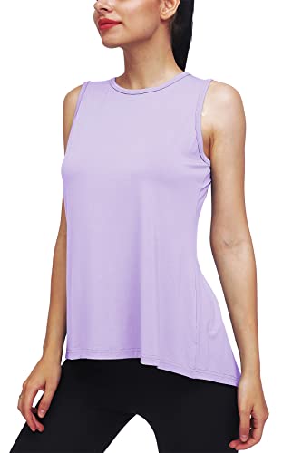 Mippo Womens Workout Tops Yoga Tank Running Shirts Muslce Tank Sleeveless Workout Shirts Gym Clothes Purple XL
