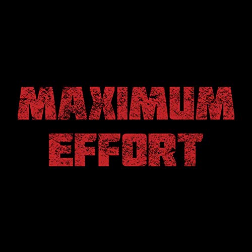 UGP Campus Apparel Maximum Effort - Superhero Fitness Exercise Gym Workout Athleisure T Shirt - Small - Black