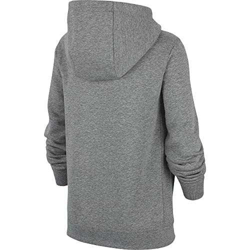 Nike Boy's Nike Sportswear Club+ Hbr Pullover Hoodie, Carbon Heather, Small