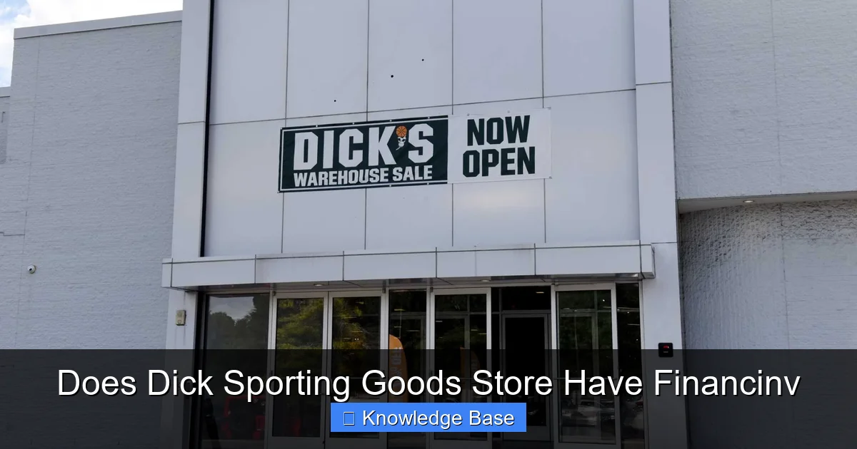 Does Dick Sporting Goods Store Have Financinv