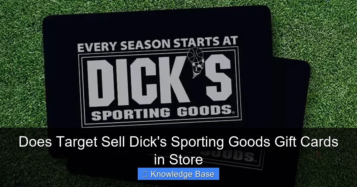 Does Target Sell Dick's Sporting Goods Gift Cards in Store