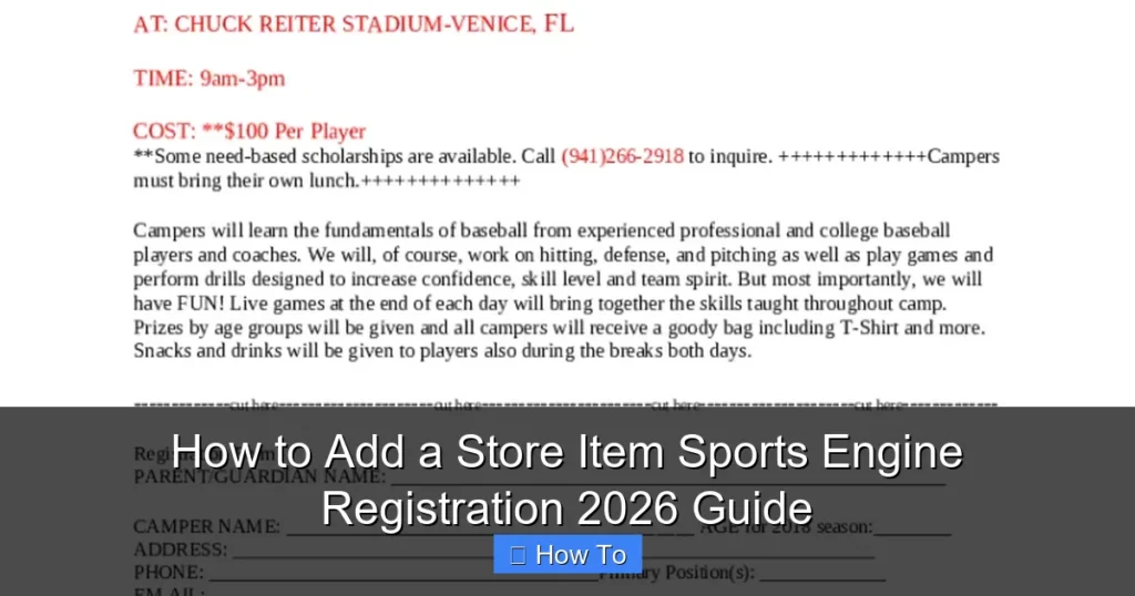 How to Add a Store Item Sports Engine Registration 2026 Guide