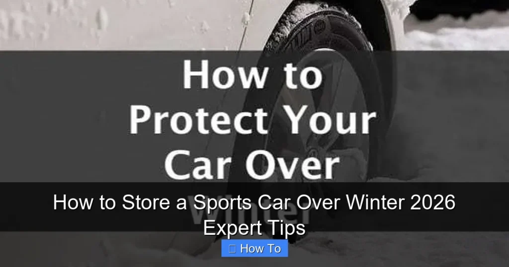 How to Store a Sports Car Over Winter 2026 Expert Tips