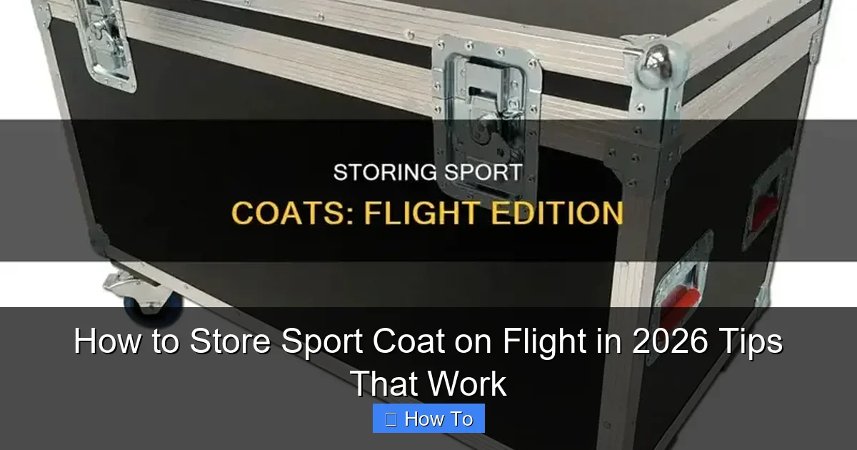 How to Store Sport Coat on Flight in 2026 Tips That Work