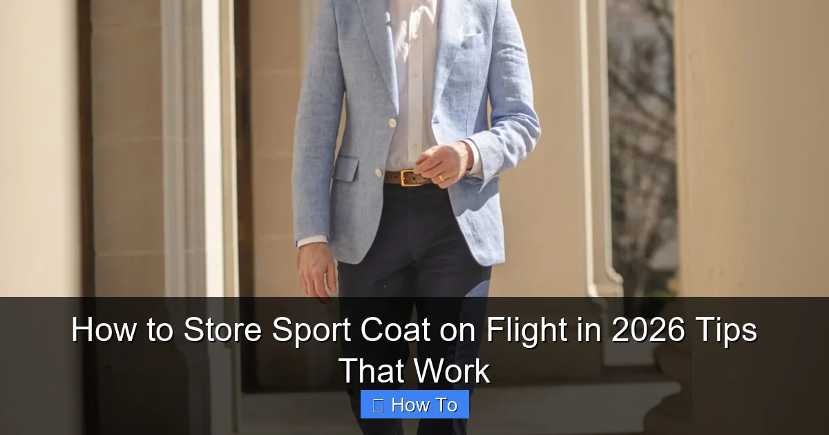 How to Store Sport Coat on Flight in 2026 Tips That Work