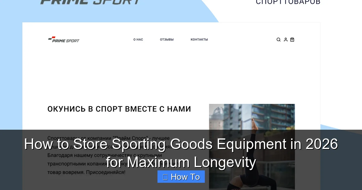 How to Store Sporting Goods Equipment in 2026 for Maximum Longevity