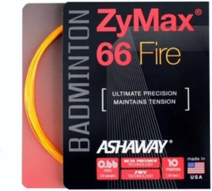 ASHAWAY ZyMax 66 Fire Badminton String Set-Fire Orange
