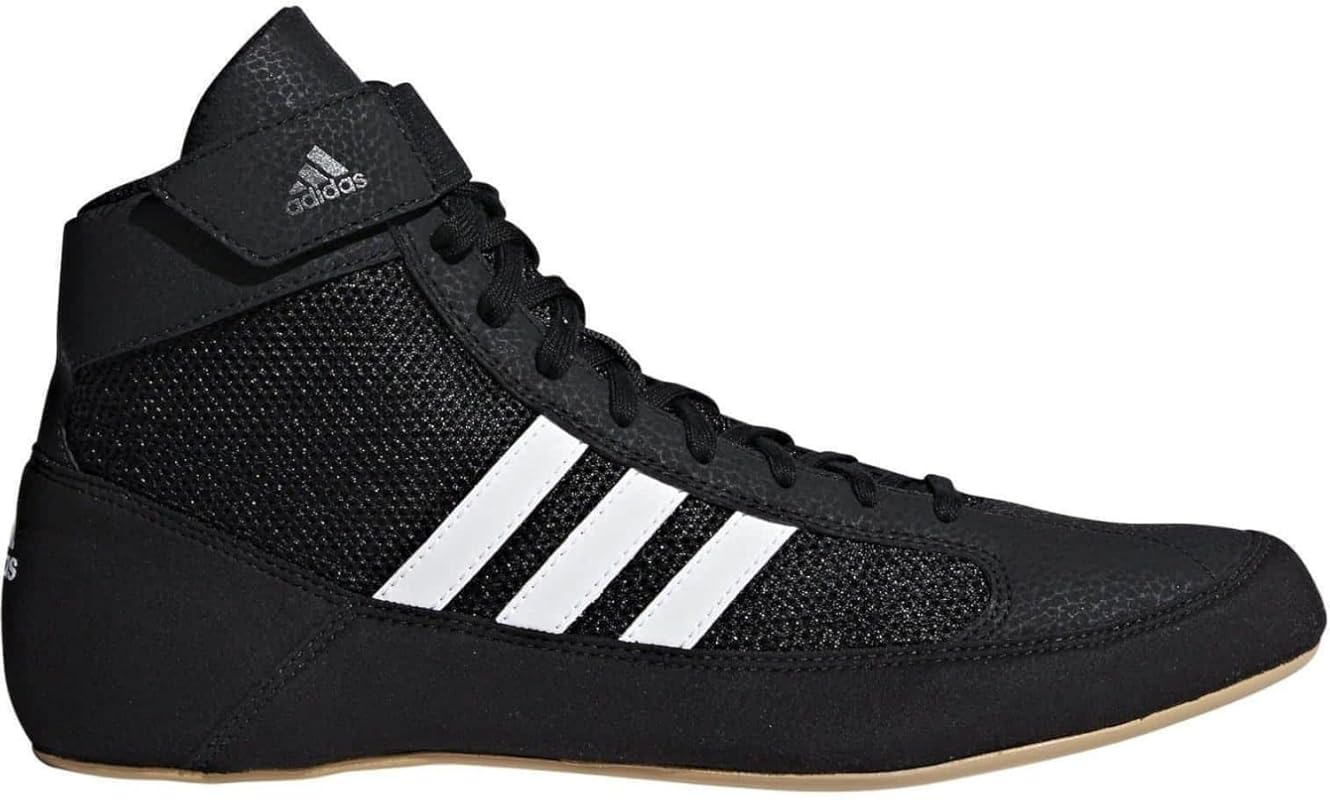 adidas Havoc Mens Adult Wrestling Trainer Shoe Boot Black/White - UK 1