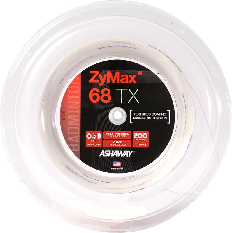 ASHAWAY Zymax 68 Roll Badminton String – White, One Size