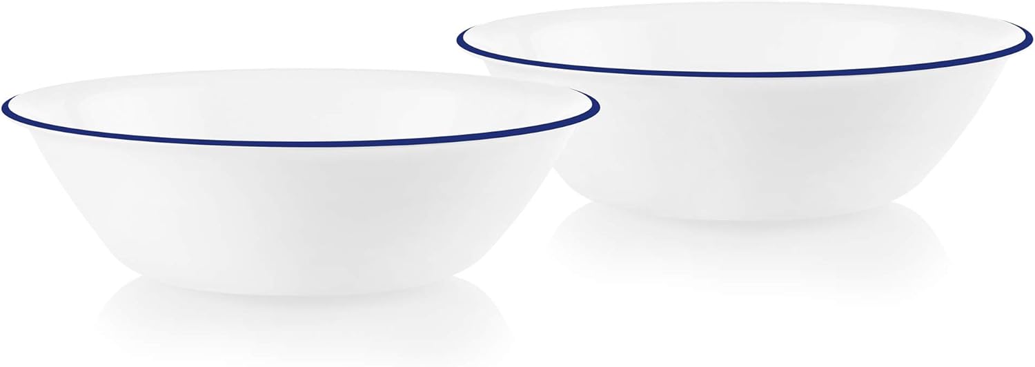 Corelle Style Chip Resistant 2qt  Rimmed Bowl Blue 2-Pack, Model: N/A