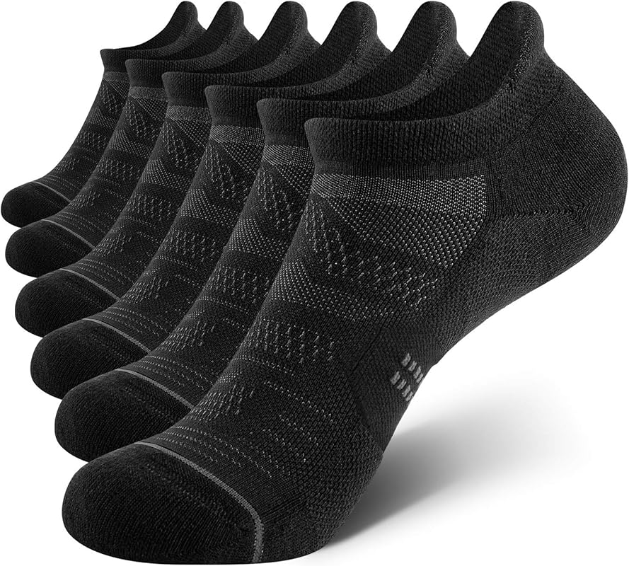 CS CELERSPORT 6 Pack Women's Ankle Running Socks Cushioned Low Cut Tab