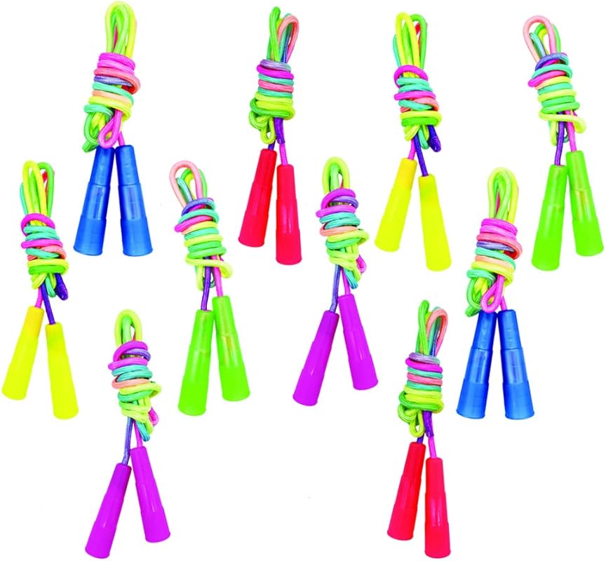 Set of 10 Durable Nylon Skipping Ropes for Kids and PE Classes