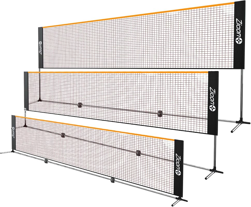 Portable Tennis Net,Stainless Steel Poles Badminton Net Set Adjustable