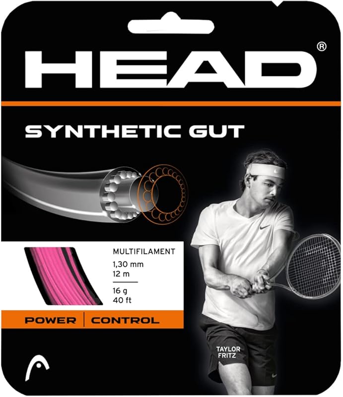 HEAD Synthetic Gut Tennis String Full Set, 16 Gauge, Pink, 40 Feet