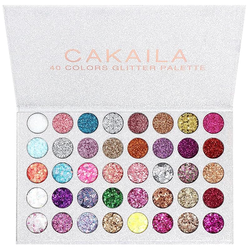 evpct CAKAILA Glitter Colorful Sparkly Eyeshadow Palette For Eye Makeu