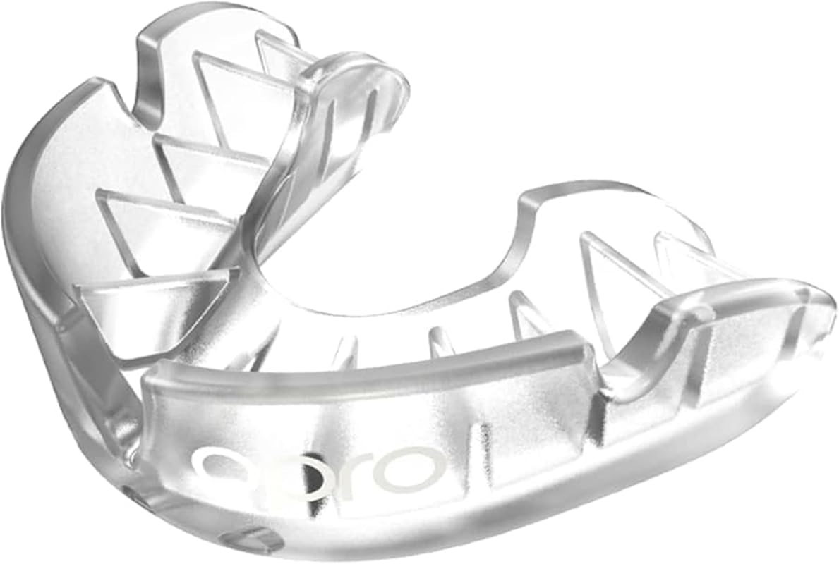 OPRO Silver Mouthguard with Case – Moldable Gum Shield for Hockey, Lac