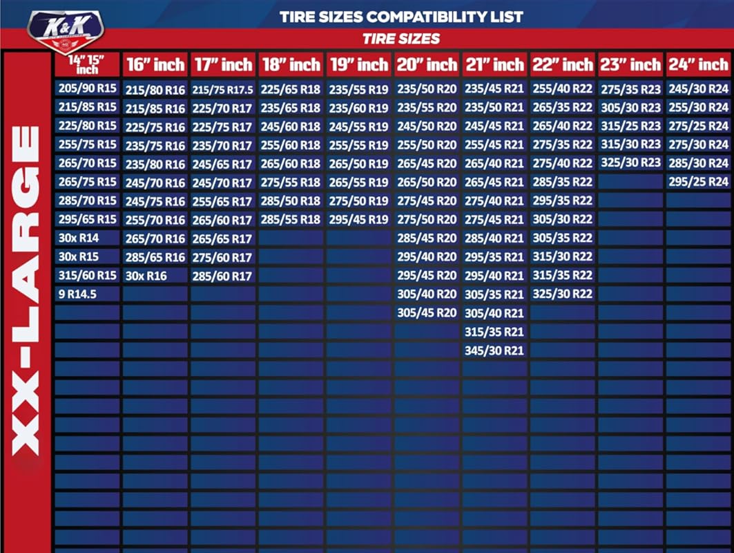 K&K Auto Snow Socks for Tires – Pro Series for Ultimate Grip Approved 