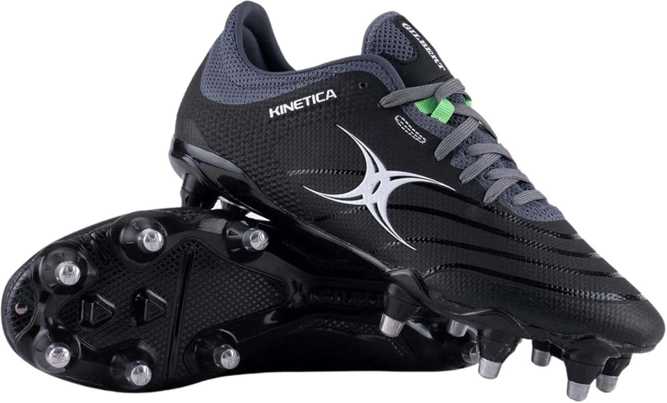 Gilbert Kinetica Pro Power 8S Rugby Boots Black
