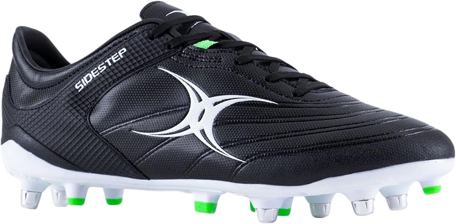 Gilbert Sidestep X15 6S LO Rugby Boot Black