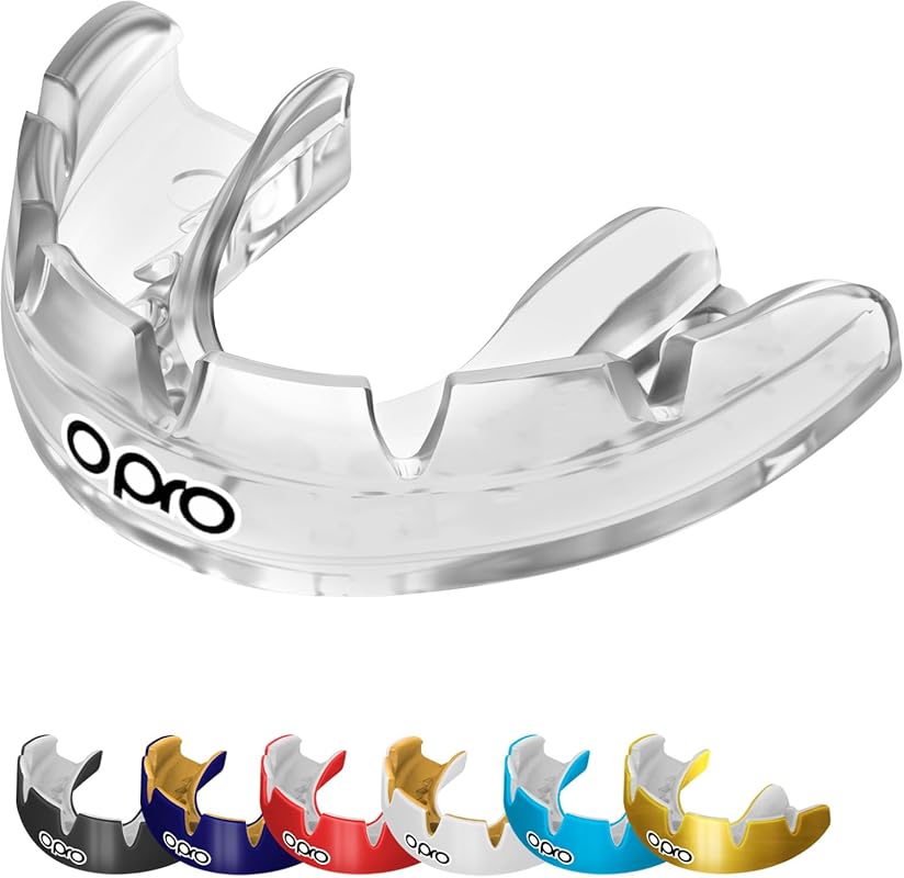 OPRO UK Braces Mouthguard with Slim, Breathable Design for Football, M