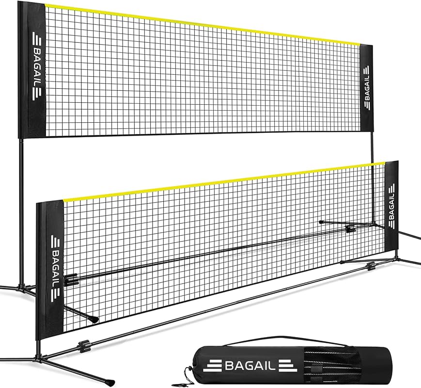 BAGAIL Badminton Net, Height Adjustable Kids Volleyball Net, Foldable 