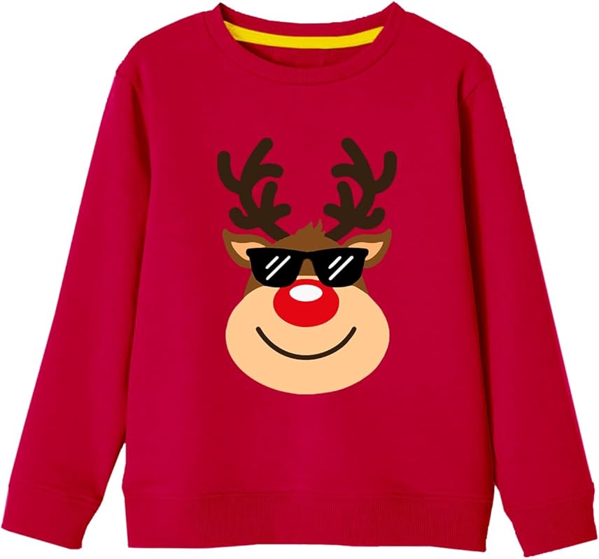 Remimi Unisex Kids Christmas Sweatshirt Long Sleeve Xmas Pullover Tops