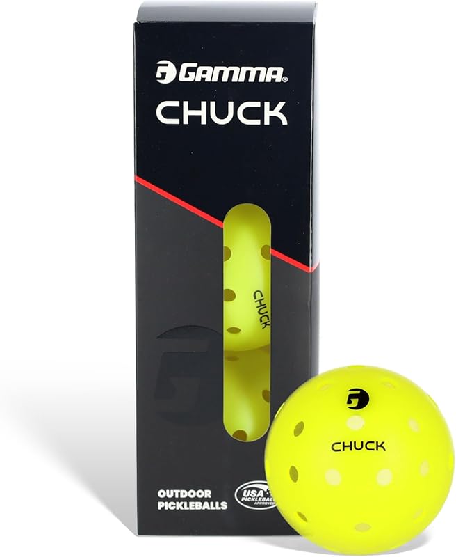 GAMMA Chuck Outdoor Pickleballs, Symmetrical 38-Hole Design, USAPA App