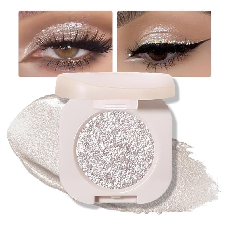 Glitter Shimmer Sparkle Eyeshadow Palette Makeup for Older Women, Silv