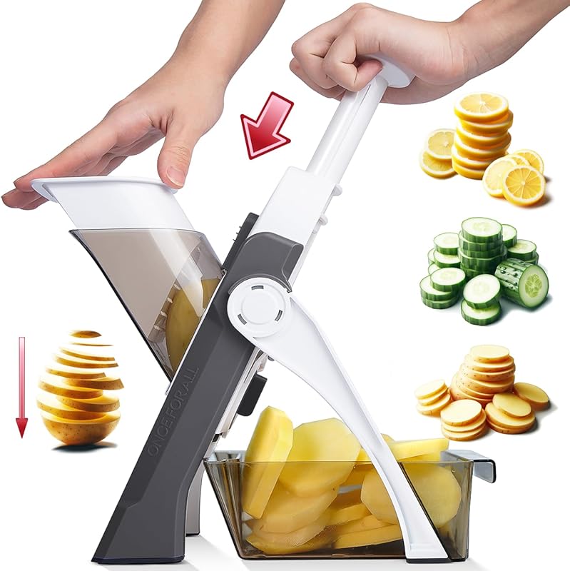 ONCE FOR ALL Safe Mandoline Slicer For Kitchen, Professional Vegetable