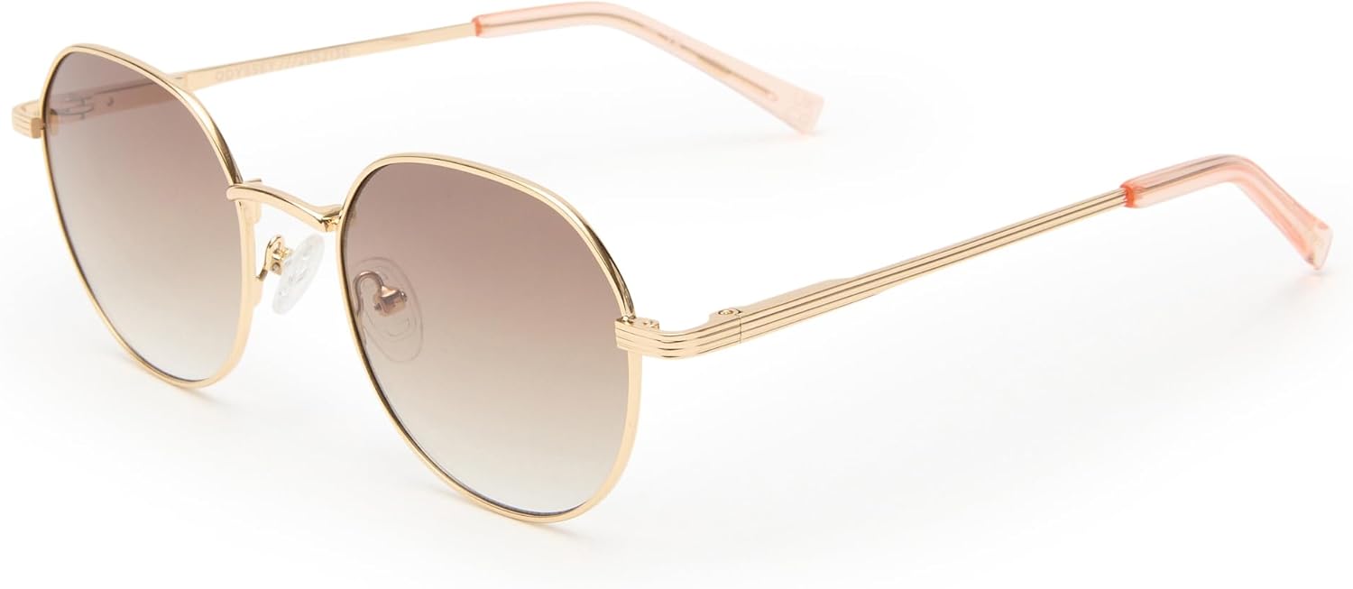Le Specs Odyssey Round Sunglasses in Bright Gold for Men and Women