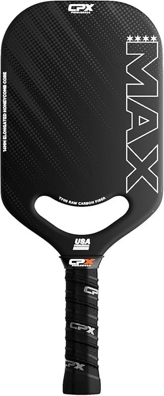 CPX MAX Black Raw Carbon Fiber T700 Pickleball Elongated Paddle Racket