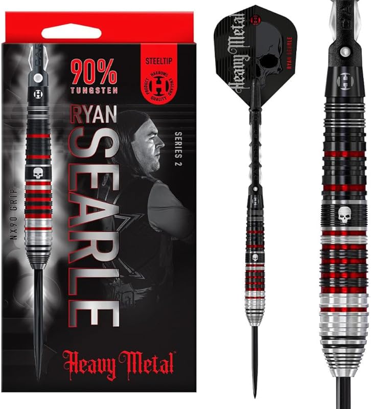 Harrows Ryan Searle Heavy Metal Series 2 Player Steel Tip Darts Set