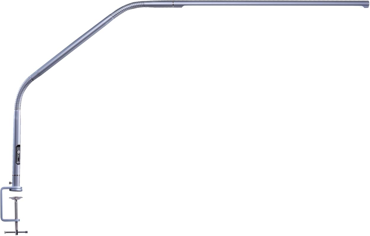 Almark Sterling Slimline LED Table Lamp in Ice Grey with Adjustable Br