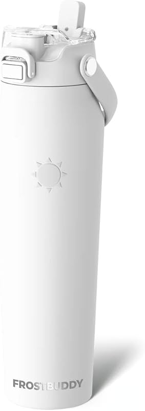 Frost Buddy 32oz Insulated Water Bottle with Straw & Chug Lid | Leak-P