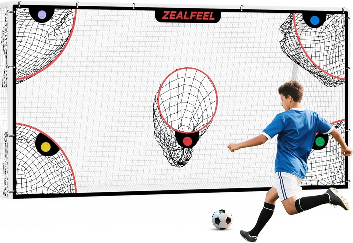Soccer Target Net, 12x6ft Goal Net with 5 Scoring Zones for Practice S