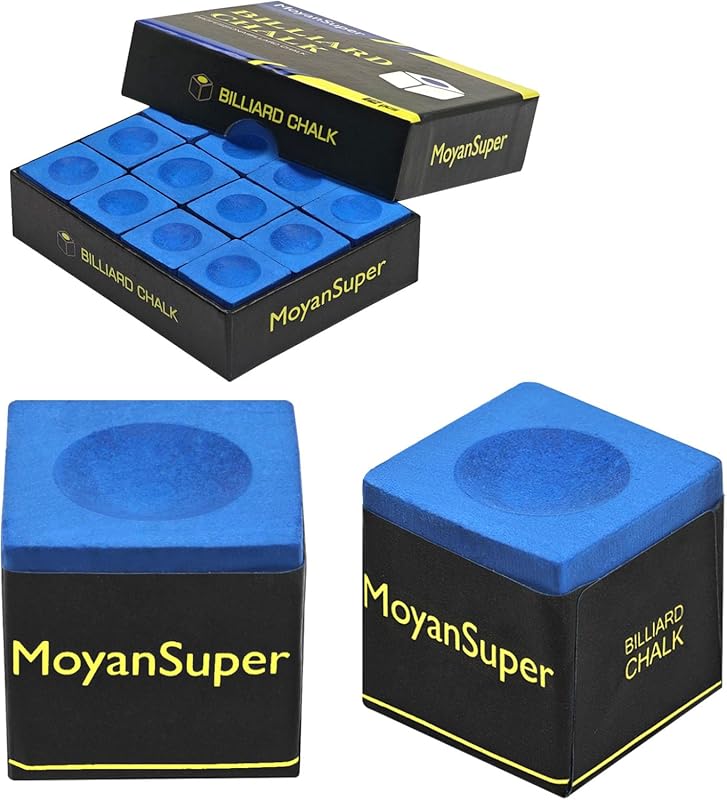 Peradon Century 12-Piece Pool Cue Chalk Set with Storage Box, Blue Cub