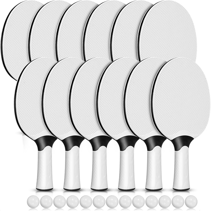 12-Piece Table Tennis Paddle Set with Balls for Indoor and Outdoor Pla