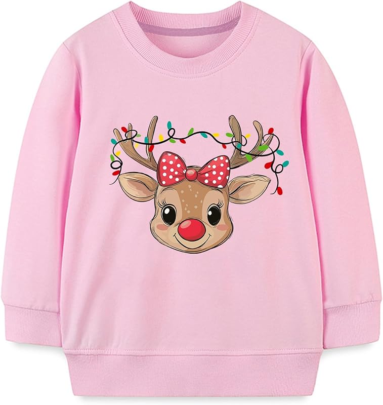 Toddler Boys Girls Christmas Sweatshirts Kid Xmas Ugly Elk Santa Monst