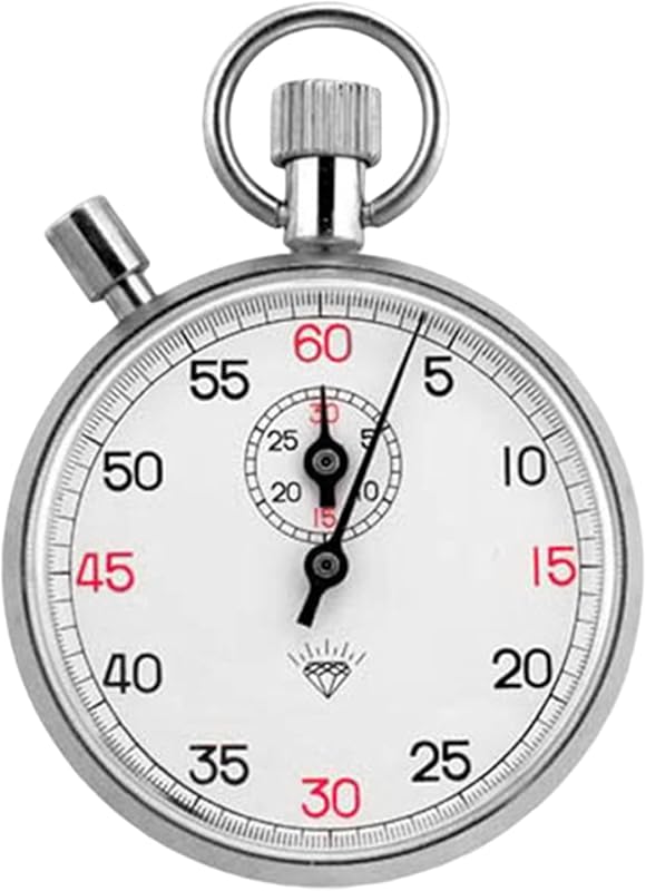 Stop Watch Stainless Steel Mechanical Analog Stopwatch with Pause Hand