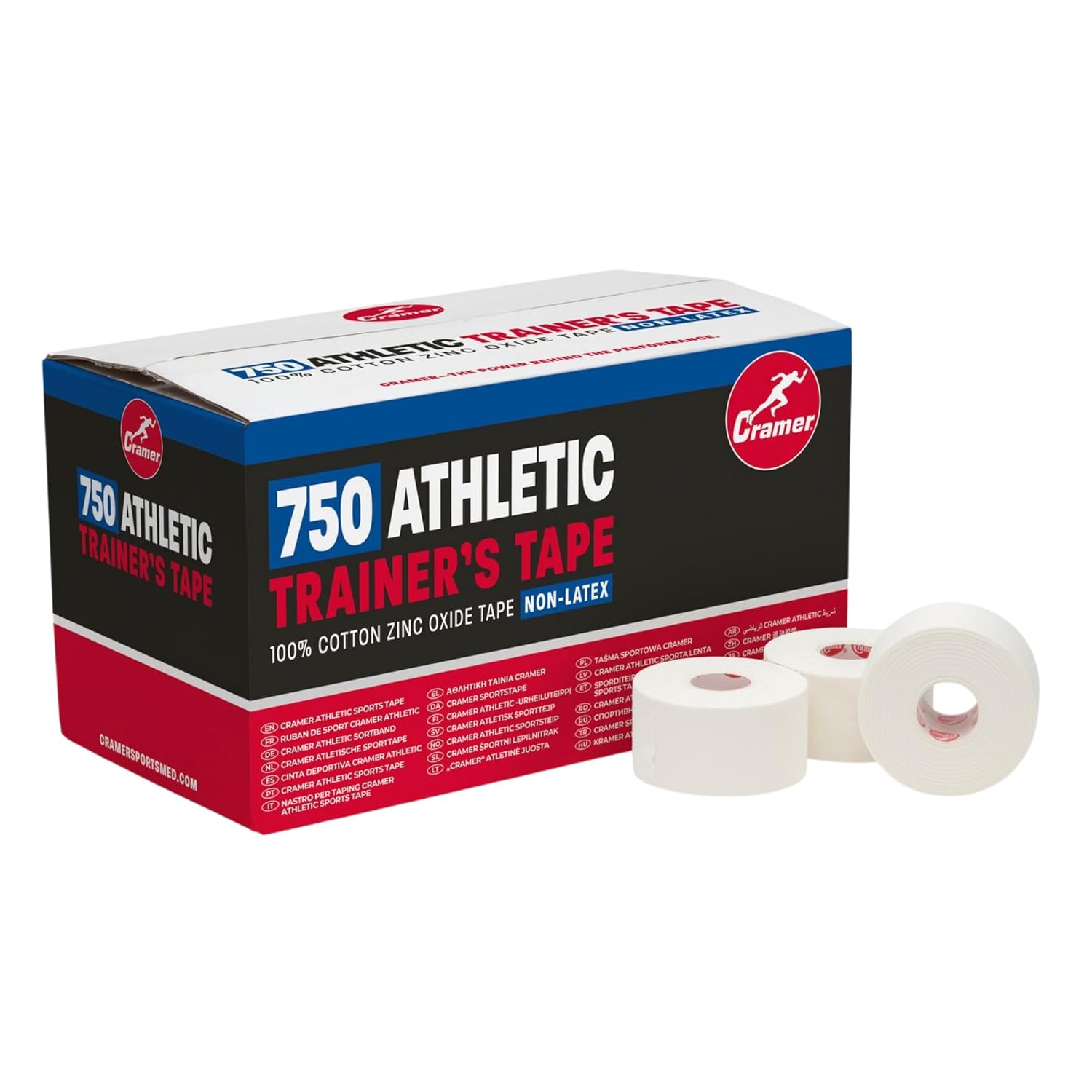 Cramer Team Color Athletic Tape, White Latex-Free 1.5