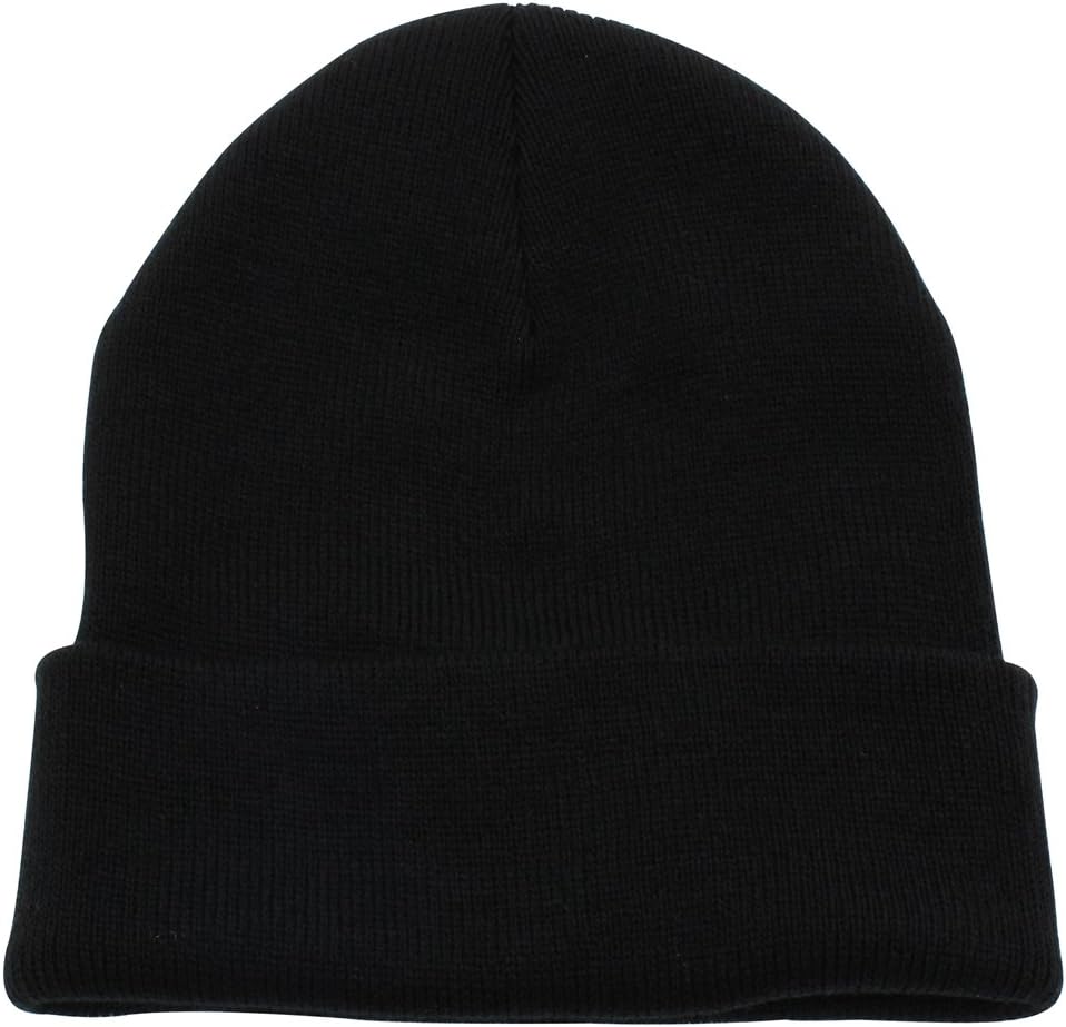 Top Level Unisex Cuffed Plain Knit Skull Hat for Men & Women – Soft &
