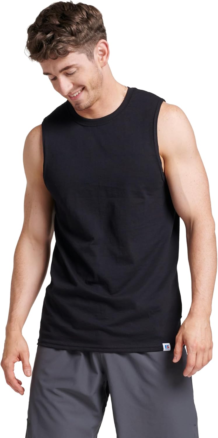 Russell Athletic Men's Dri-Power Sleeveless Muscle Shirt with Moisture