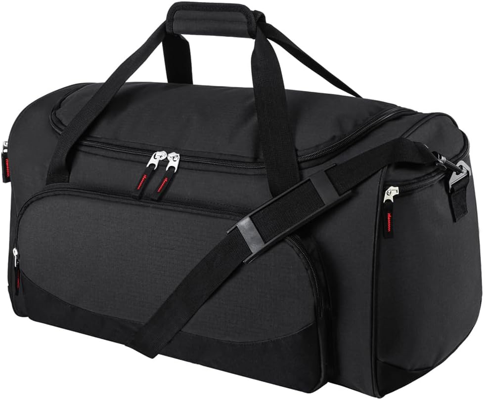 55L Black Durable Large Duffle Bag – Travel, Workout & Sport Use