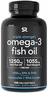 Triple Strength Omega-3 Fish Oil with EPA & DHA – Wild Alaska Pollock,