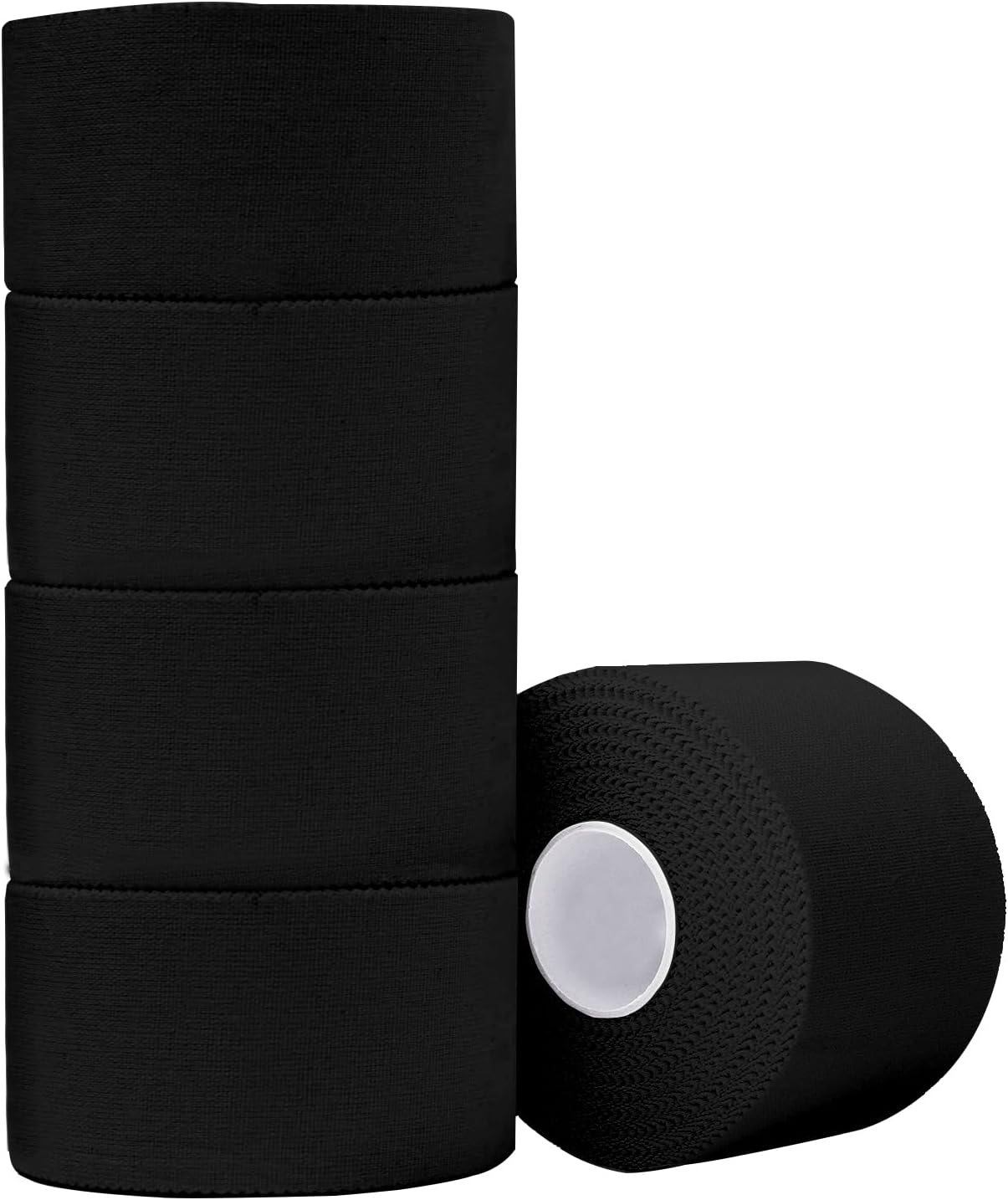 5 Pack Black Strong Athletic Tape, No Sticky Residue for Sports & Spli