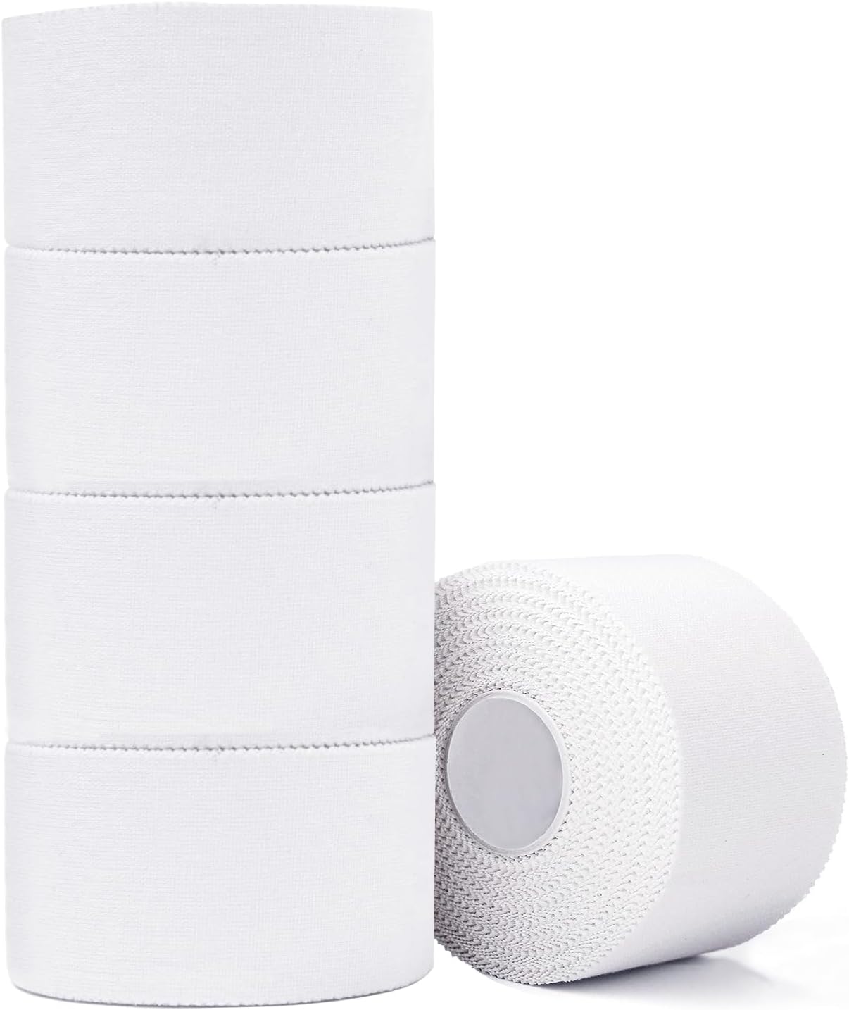 5 Pack Very Strong White Athletic Tape, No Sticky Residue for Wrist An