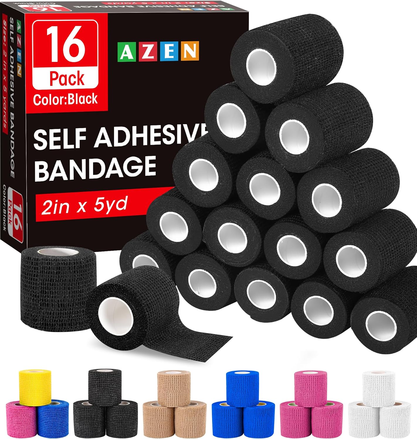 AZEN 16 Pack Self Adhesive Bandage Wrap, 2